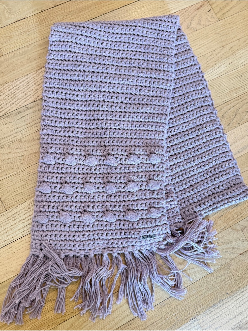 Prana Crochet Knit Scarf in Dusty Mauve Gently Used
